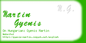 martin gyenis business card